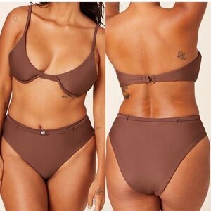 Andie Swim The Riviera High Waisted Bottom Espresso Brown